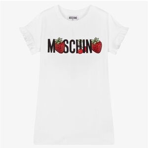 Moschino Kids strawberry logo-print T-shirt dress